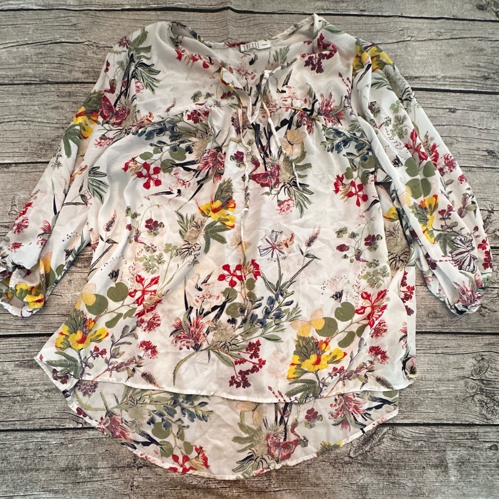 Women’s long sleeve floral print blouse - Picture 1 of 9